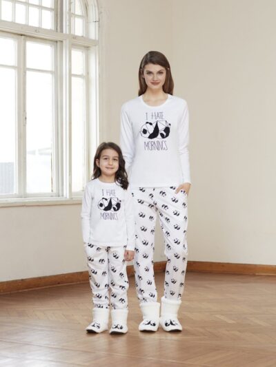 Panda Print Pajamas  - Girls PJ Set