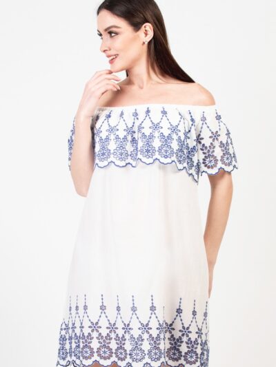 Embroidery Flower Beach Dress