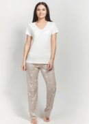 Ultra Soft Tranquil Blossom Lace Neck Short Sleeve PJ Set